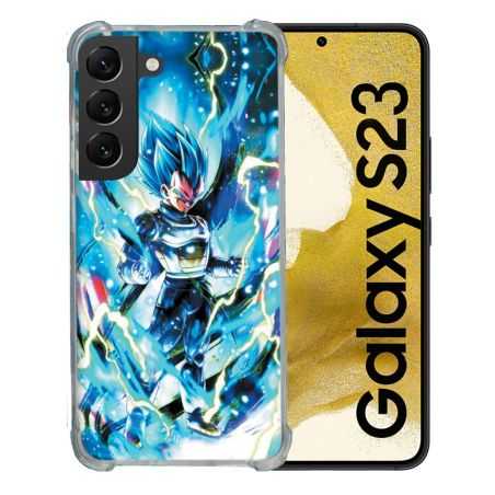 Coque Renforcée En Verre Trempé Pour Samsung Galaxy S23 Manga Dragon Ball Vegeta Bleu