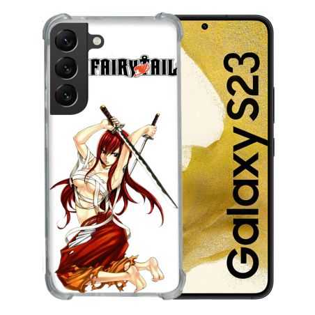 Coque Renforcée En Verre Trempé Pour Samsung Galaxy S23 Manga Fairy Tail Erza