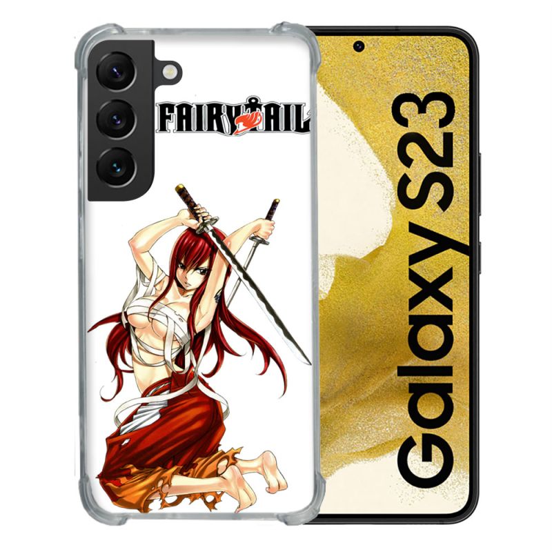 Coque Renforcée En Verre Trempé Pour Samsung Galaxy S23 Manga Fairy Tail Erza
