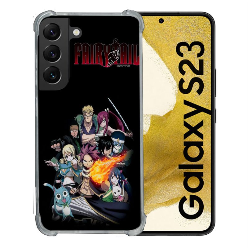 Coque Renforcée En Verre Trempé Pour Samsung Galaxy S23 Manga Fairy Tail Logo Team