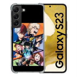Coque Renforcée En Verre Trempé Pour Samsung Galaxy S23 Manga My Hero Academia Noir