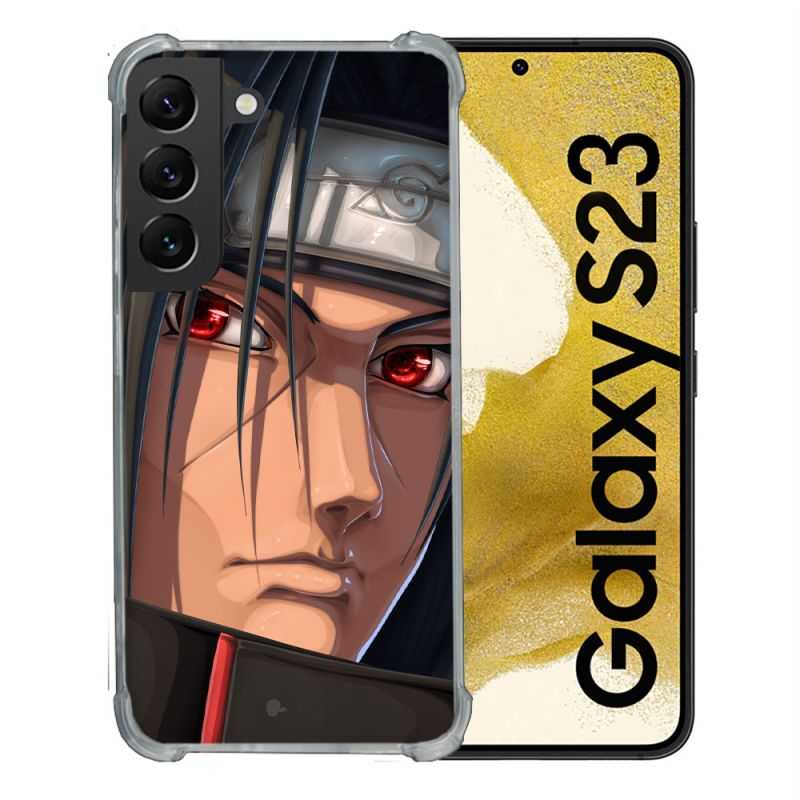 Coque Renforcée En Verre Trempé Pour Samsung Galaxy S23 Manga Naruto Itachi Visage