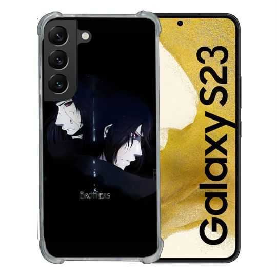 Coque Renforcée En Verre Trempé Pour Samsung Galaxy S23 Manga Naruto Sasuke Itachi
