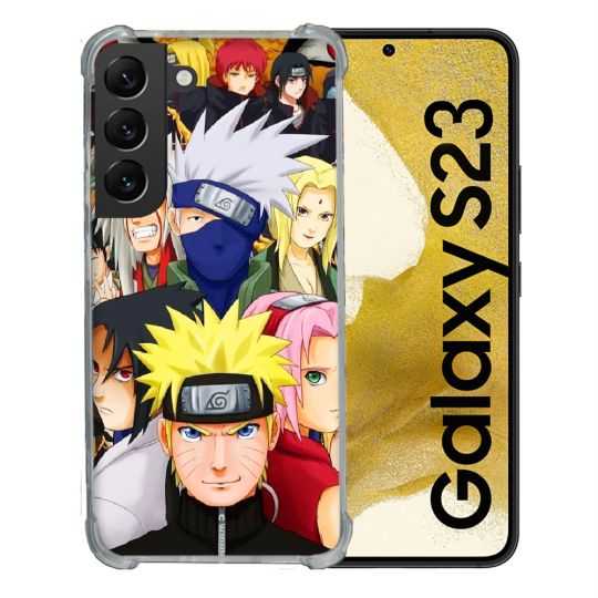 Coque Renforcée En Verre Trempé Pour Samsung Galaxy S23 Manga Naruto Team