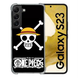 Coque Renforcée En Verre Trempé Pour Samsung Galaxy S23 Manga One Piece Tete de Mort