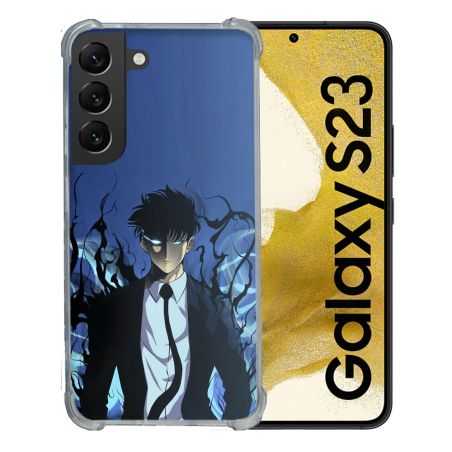 Coque Renforcée En Verre Trempé Pour Samsung Galaxy S23 Manga Solo Leveling Sung Bleu