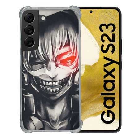 Coque Renforcée En Verre Trempé Pour Samsung Galaxy S23 Manga Tokyo Ghoul Kaneki Noir