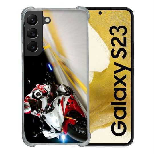 Coque Renforcée En Verre Trempé Pour Samsung Galaxy S23 Moto Course GP R6