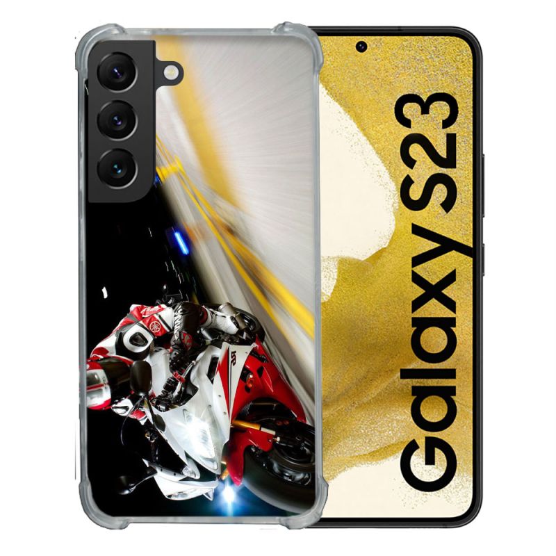 Coque Renforcée En Verre Trempé Pour Samsung Galaxy S23 Moto Course GP R6