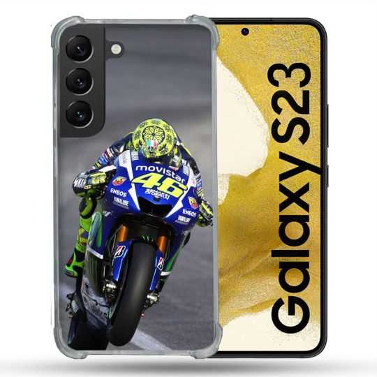 Coque Renforcée En Verre Trempé Pour Samsung Galaxy S23 Moto Course GP Wheeling 46