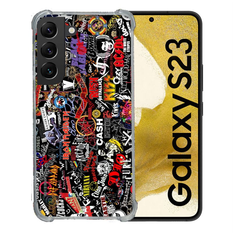 Coque Renforcée En Verre Trempé Pour Samsung Galaxy S23 Musique Rock Groupe