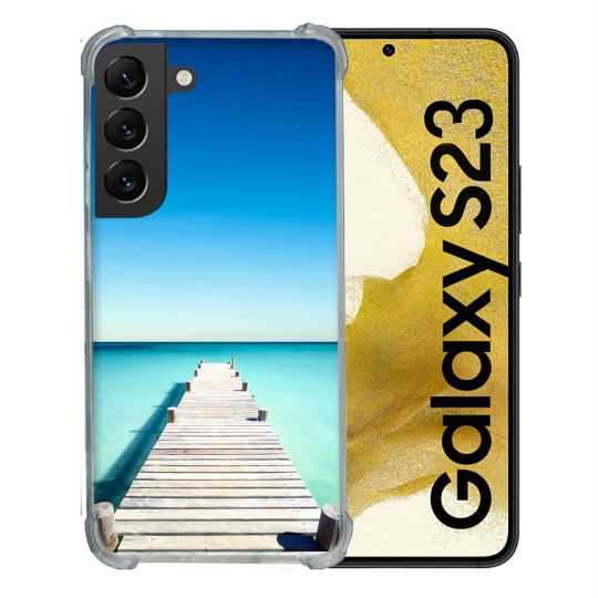 Coque Renforcée En Verre Trempé Pour Samsung Galaxy S23 Nature Pont Mer