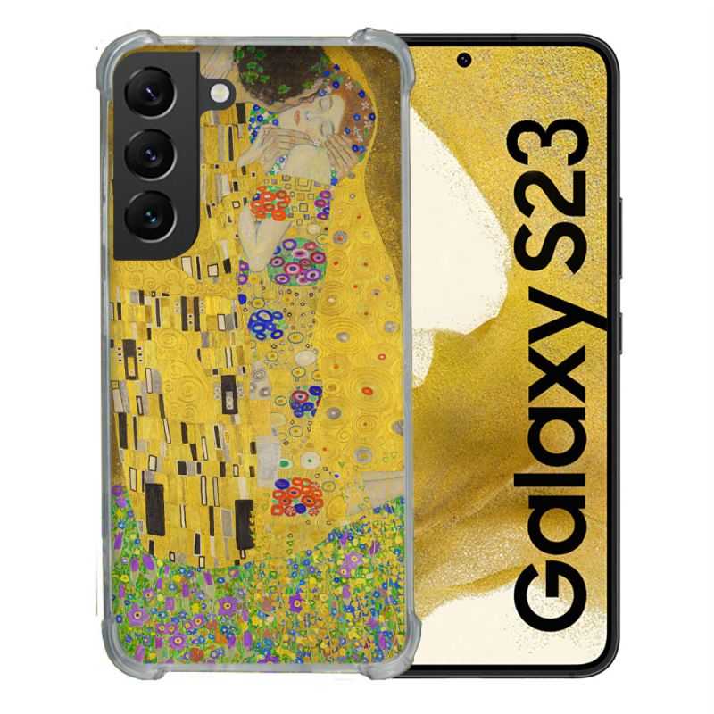 Coque Renforcée En Verre Trempé Pour Samsung Galaxy S23 Peinture Le Baiser