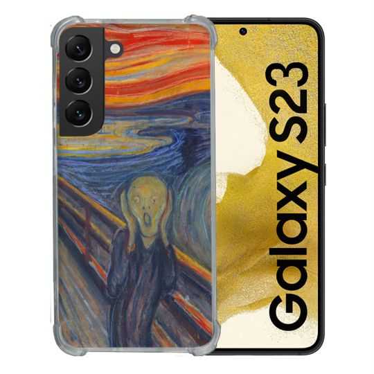 Coque Renforcée En Verre Trempé Pour Samsung Galaxy S23 Peinture Le Cri