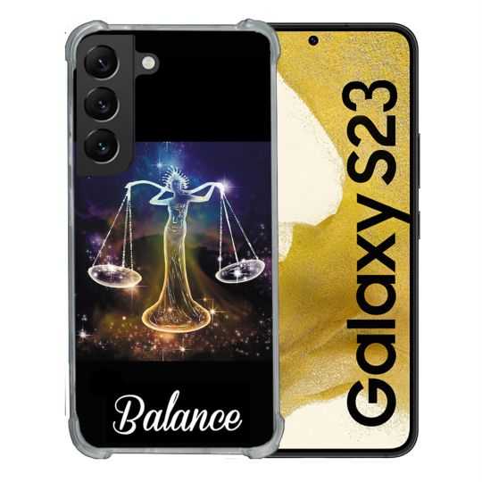 Coque Renforcée En Verre Trempé Pour Samsung Galaxy S23 Signe Zodiaque 2 Balance