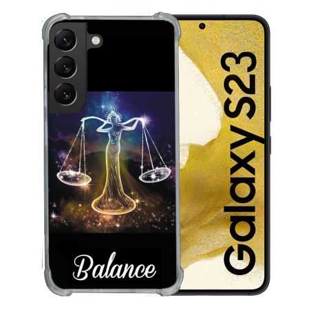 Coque Renforcée En Verre Trempé Pour Samsung Galaxy S23 Signe Zodiaque 2 Balance