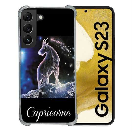 Coque Renforcée En Verre Trempé Pour Samsung Galaxy S23 Signe Zodiaque 2 Capricorne