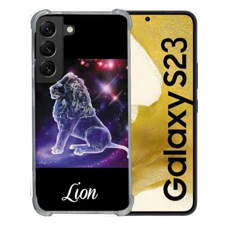 Coque Renforcée En Verre Trempé Pour Samsung Galaxy S23 Signe Zodiaque 2 Lion