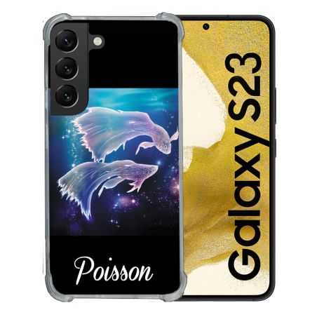 Coque Renforcée En Verre Trempé Pour Samsung Galaxy S23 Signe Zodiaque 2 Poisson