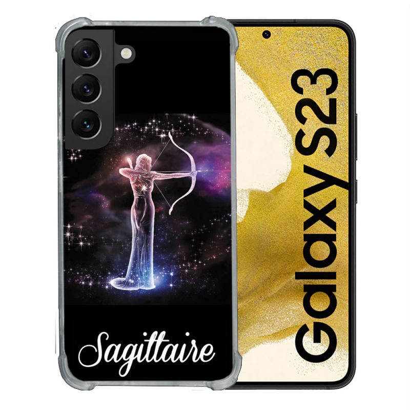 Coque Renforcée En Verre Trempé Pour Samsung Galaxy S23 Signe Zodiaque 2 Sagittaire
