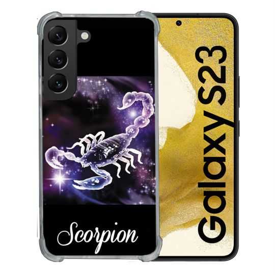 Coque Renforcée En Verre Trempé Pour Samsung Galaxy S23 Signe Zodiaque 2 Scorpion