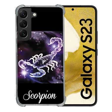 Coque Renforcée En Verre Trempé Pour Samsung Galaxy S23 Signe Zodiaque 2 Scorpion