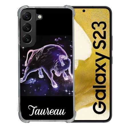 Coque Renforcée En Verre Trempé Pour Samsung Galaxy S23 Signe Zodiaque 2 Taureau