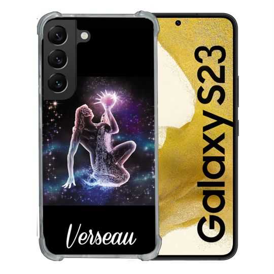 Coque Renforcée En Verre Trempé Pour Samsung Galaxy S23 Signe Zodiaque 2 Verseau