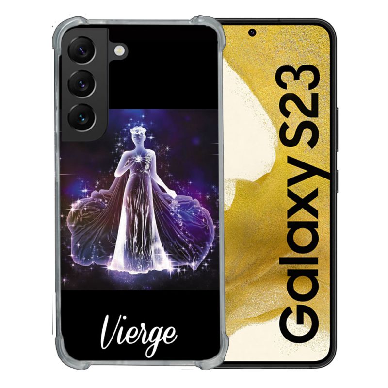 Coque Renforcée En Verre Trempé Pour Samsung Galaxy S23 Signe Zodiaque 2 Vierge
