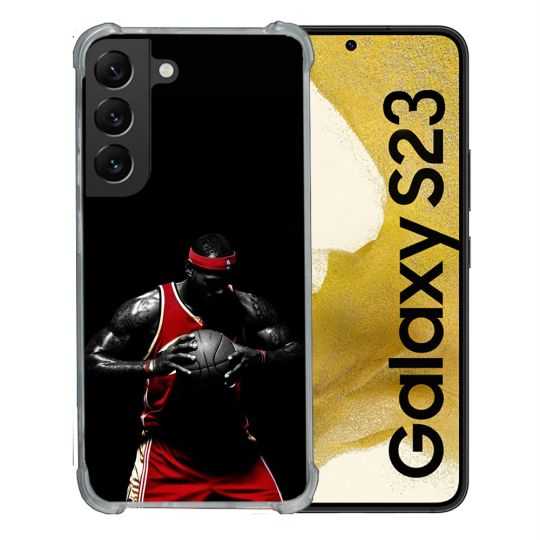 Coque Renforcée En Verre Trempé Pour Samsung Galaxy S23 Sport Basketeur