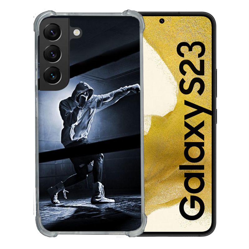 Coque Renforcée En Verre Trempé Pour Samsung Galaxy S23 Sport Boxe Poing
