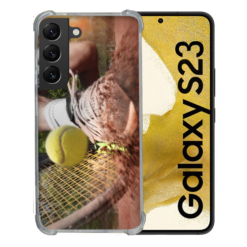 Coque Renforcée En Verre Trempé Pour Samsung Galaxy S23 Sport Tennis Glissade