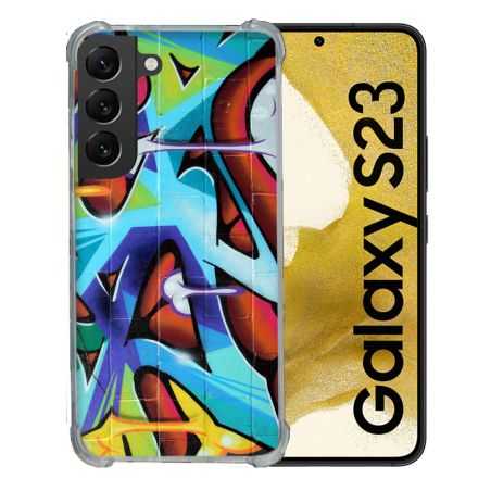 Coque Renforcée En Verre Trempé Pour Samsung Galaxy S23 Street Art Graf Color