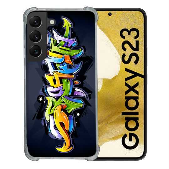 Coque Renforcée En Verre Trempé Pour Samsung Galaxy S23 Street Art Graffiti