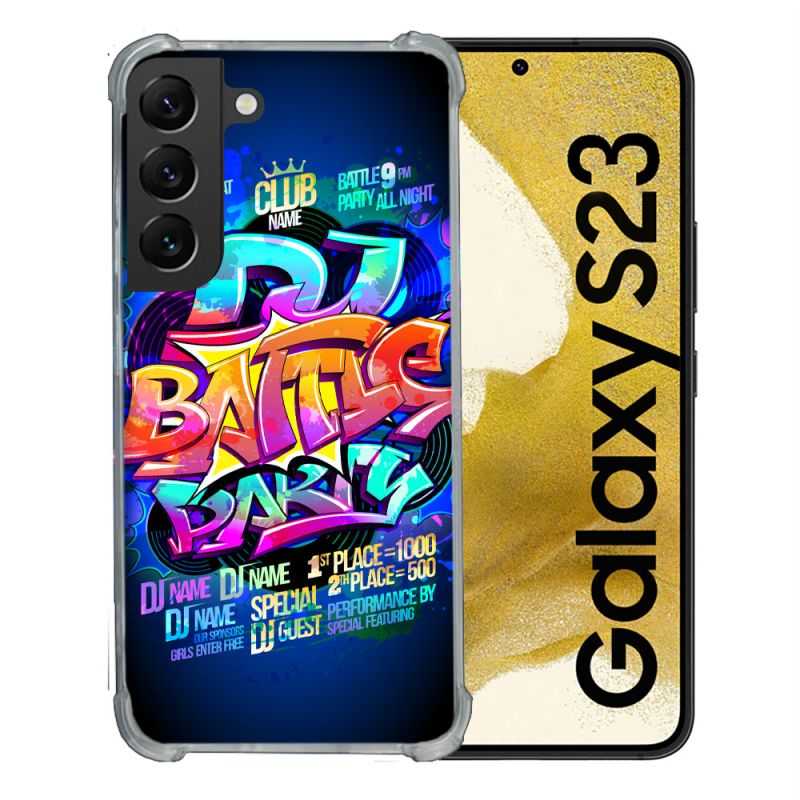 Coque Renforcée En Verre Trempé Pour Samsung Galaxy S23 Street Art Rap