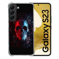Coque Renforcée En Verre Trempé Pour Samsung Galaxy S23 Tete de Mort Deflagration