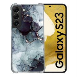 Coque Renforcée En Verre Trempé Pour Samsung Galaxy S23 Texture Marbre Gris