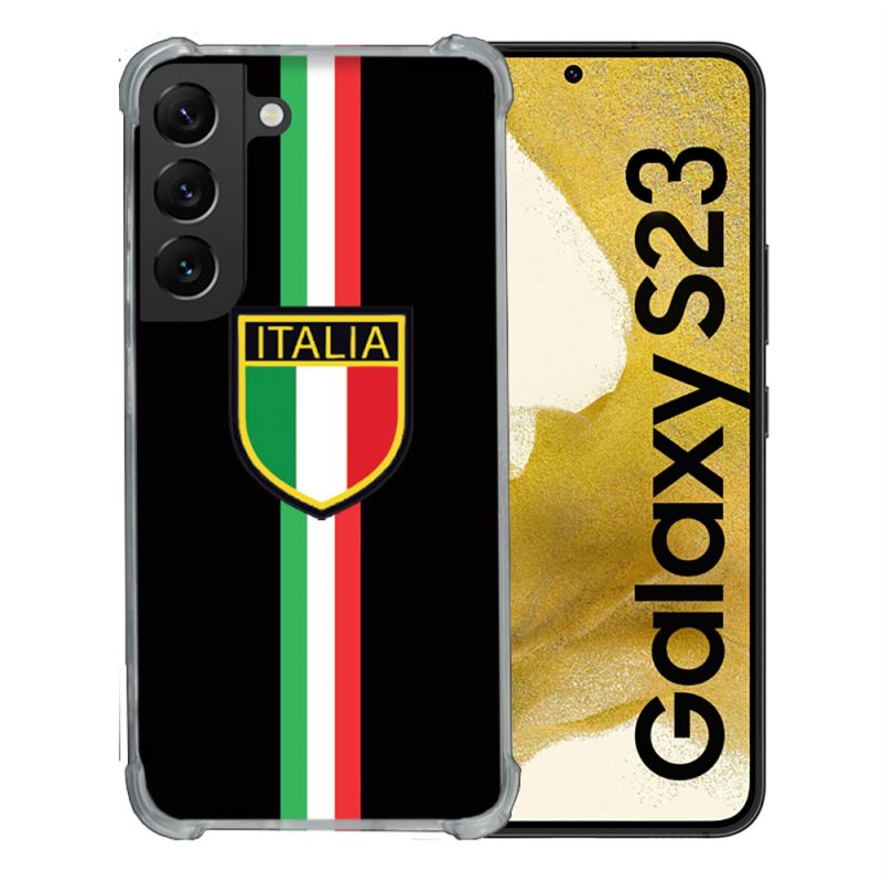 Coque Renforcée En Verre Trempé Pour Samsung Galaxy S23 Voyage Italie 3 Noir