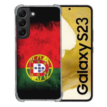 Coque Renforcée En Verre Trempé Pour Samsung Galaxy S23 Voyage Portugal Drapeau