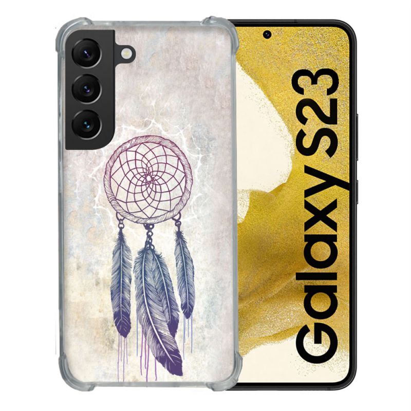 Coque Renforcée En Verre Trempé Pour Samsung Galaxy S23 Zen Attrape Reve Blanc