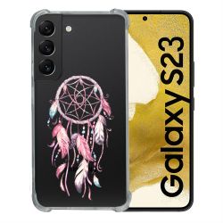 Coque Renforcée En Verre Trempé Transparente Pour Samsung Galaxy S23 Attrape Reve Rose