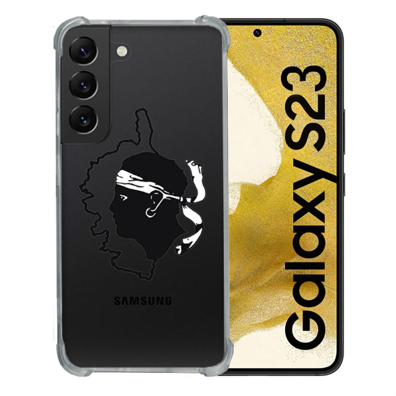 Coque Renforcée En Verre Trempé Transparente Pour Samsung Galaxy S23 Corse