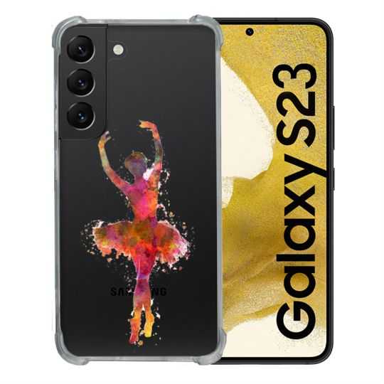 Coque Renforcée En Verre Trempé Transparente Pour Samsung Galaxy S23 Danseuse etoile