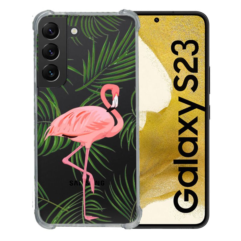 Coque Renforcée En Verre Trempé Transparente Pour Samsung Galaxy S23 Famant Rose