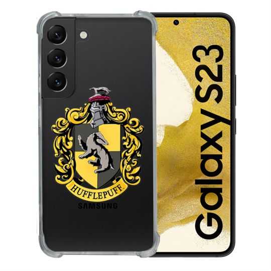 Coque Renforcée En Verre Trempé Transparente Pour Samsung Galaxy S23 Harry Potter Hufflepuff