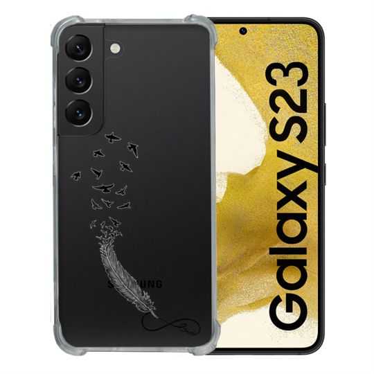 Coque Renforcée En Verre Trempé Transparente Pour Samsung Galaxy S23 Plume Infini