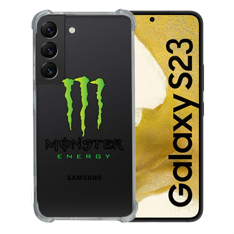 Coque Renforcée En Verre Trempé Transparente Pour Samsung Galaxy S23 Monster Energy