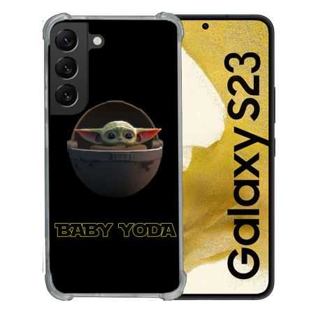Coque Renforcée En Verre Trempé Pour Samsung Galaxy S23 Star Wars - Yoda bebe noir
