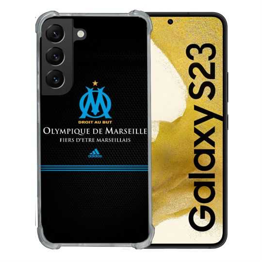 Coque Renforcée En Verre Trempé Pour Samsung Galaxy S23 Olympique Marseille OM Fier etre Marseillais