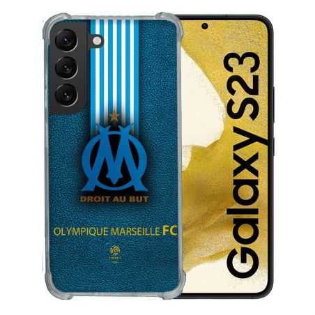 Coque Renforcée En Verre Trempé Pour Samsung Galaxy S23 Olympique Marseille OM Bande